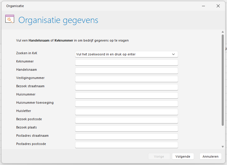 Stap 2 - KvK zoeken